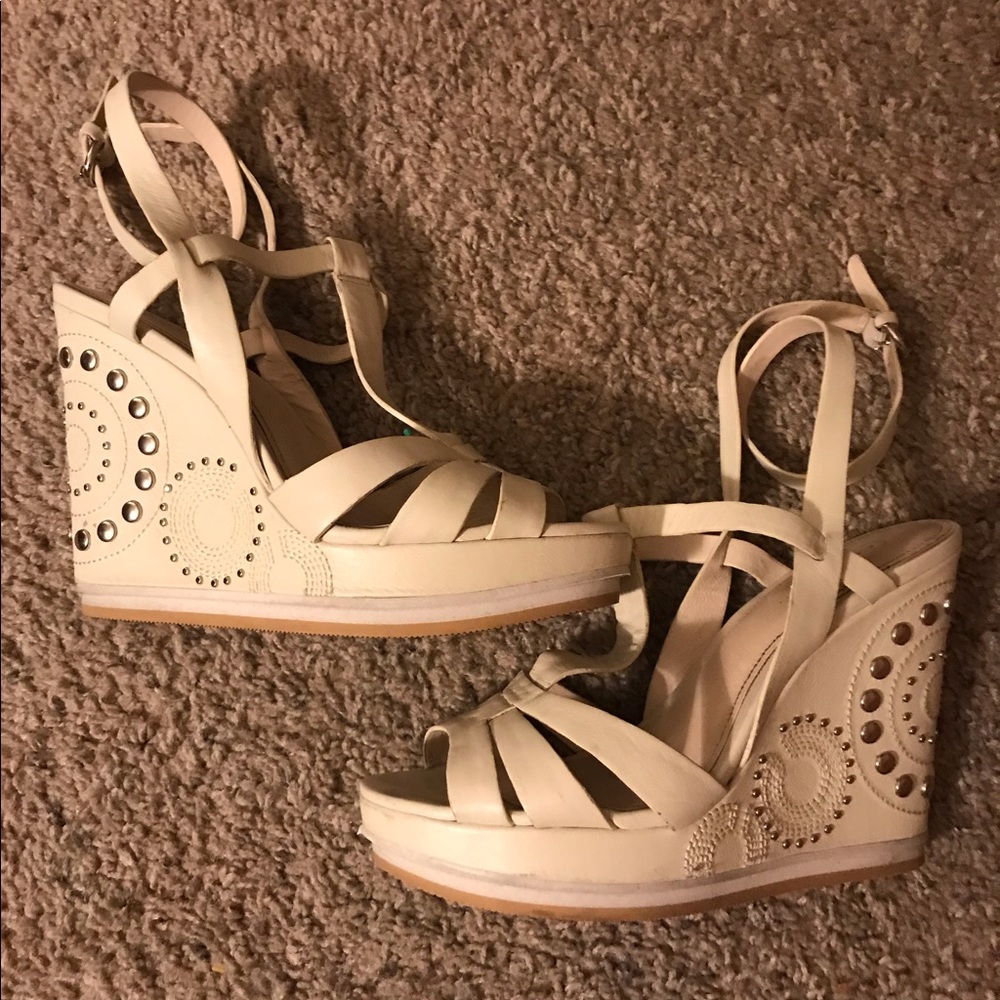 ✨ Coach leather wrapped wedge sandal  ✨